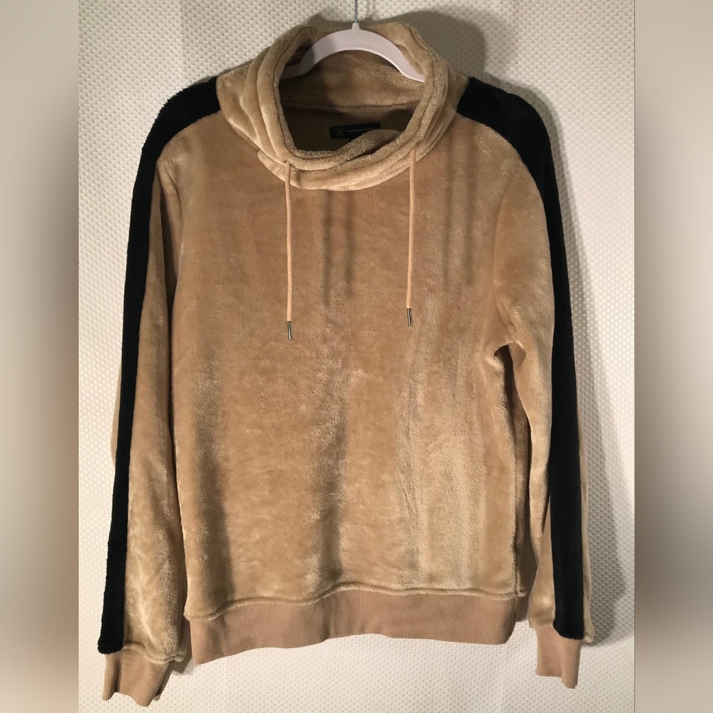 I.N.C.internacional Concepts Cozy Tan Hoodie is a unisex turtleneck sweatshirt